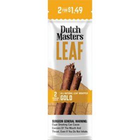 Dutch Masters Leaf Gold Cigars, Pre-Priced 2 for $1.49, 2 ct., 30 pk.