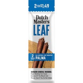 Dutch Masters Leaf Palma Cigars, Pre-Priced 2 for $1.49, 2 ct., 30 pk.