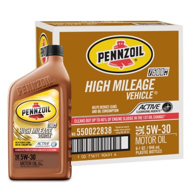 Mobil 1 5W-30 High Mileage Advanced Full Synthetic Motor Oil (6 pack, 1-quart  bottles) - Sam's Club