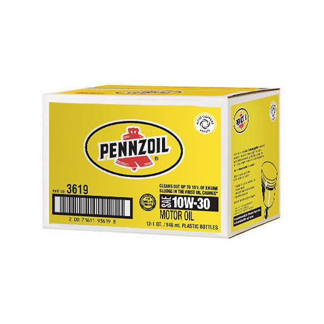 Pennzoil 10W-30 Motor Oil (12-pack/1 quart bottles)