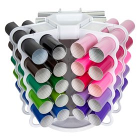 Rotating Vinyl Storage Rack, Holds up to 36 Rolls of Vinyl