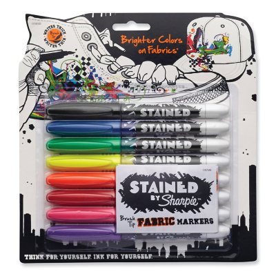 Sharpie Stained Fabric Markers, Medium Brush Tip, Assorted Colors