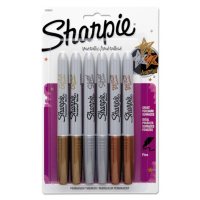 Sharpie Metallic Permanent Markers, Bullet Tip, Assorted Colors, 6pk.