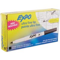 EXPO - Low-Odor Dry-Erase Marker, Ultra Fine Point - Dozen -  Black