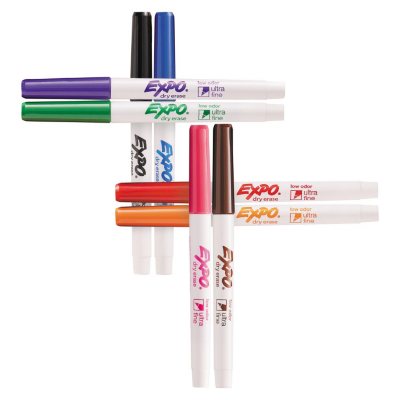 EXPO Dry Erase Markers, Low Odor Fine Tip, Assorted Vibrant Colors, Pack of  21