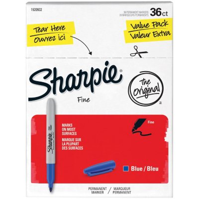 Sharpie Permanent Marker, Fine Point, Blue (36 Pk.)