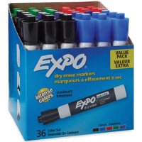EXPO Low Odor Chisel Tip Dry Erase Marker, Black or Assorted (36 pk.)