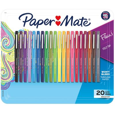 Paper Mate Flair Felt Tip Pen, Point Guard Medium, Black Ink - 12 pack