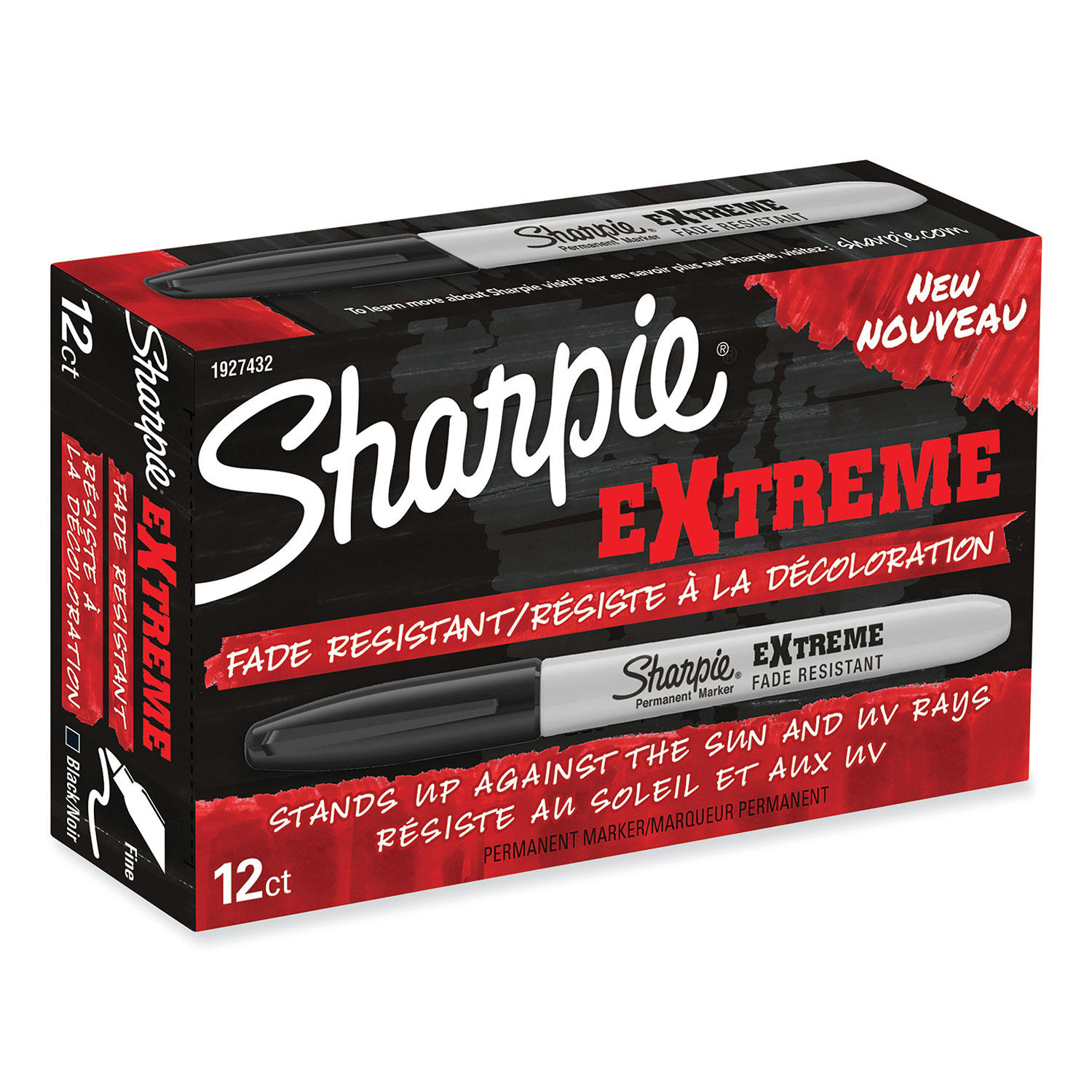 Sharpie - Extreme Marker, Fine Point, Black - Dozen