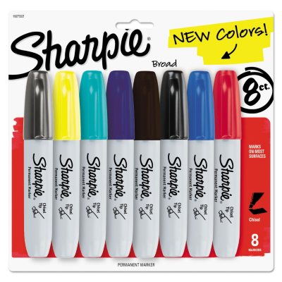 Sharpie Permanent Marker,  Chisel Tip, Assorted Colors (8 ct.) - Sam's  Club