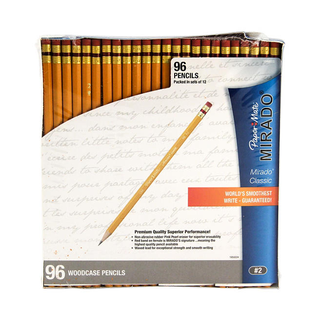 Paper Mate Mirado Woodcase Pencils, HB #2, Yellow Barrel, 96ct.