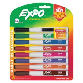 Expo Magnetic Dry Erase Marker, Fine Tip, Assorted Colors (8 ct.)