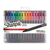 Sharpie Art Pens With Stand-up Hard Case, Fine Point, Assorted Colors (16 ct.) 