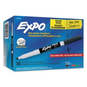 Expo Vis-à-Vis Wet-Erase Marker, Fine Point, Assorted Colors, 8pk