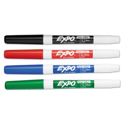 Expo Low Odor Dry Erase Markers, Fine Tip - Office Pack, Assorted Colors, 36-Pack