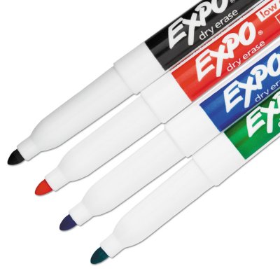 Expo Low Odor Dry Erase Markers, Fine Tip - Office Pack, Assorted Colors, 36-Pack