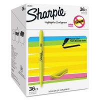 Sharpie Pocket Highlighters - Office Pack, Chisel Tip, Yellow, 36 per pack
