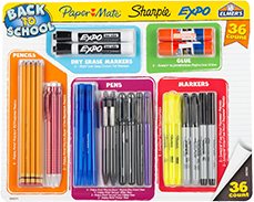 School office supplies set Sharpie Paper Mate Elmers Expo