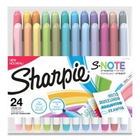Sharpie S-Note Creative Markers, Chisel Tip, Assorted Colors, 24/Pack