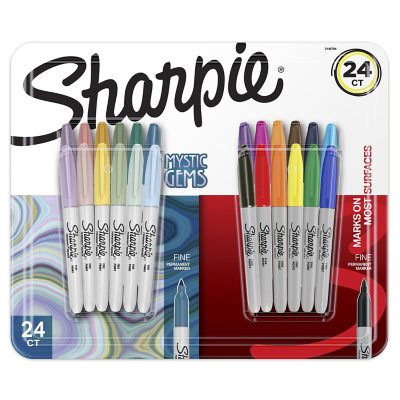 Sharpie Color Burst Permanent Markers, Fine Tip, Assorted, 24/Pack