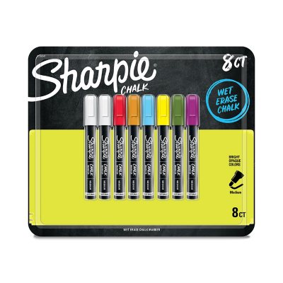 SHARPIE Chalk Marker, Wet Erase Markers, White, 1 Count