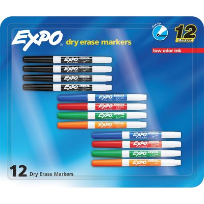 Expo Click Markers Fine Tip Retractable Dry Erase 2 Packs 12 Markers Low Odor 