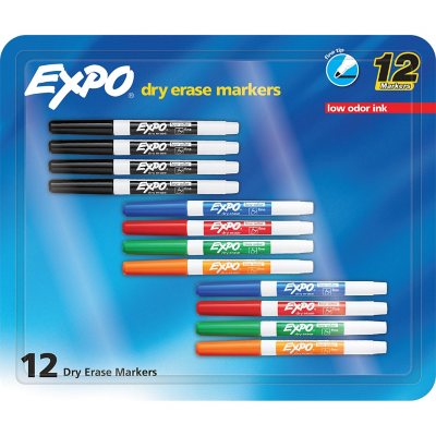 EXPO Low Odor Dry Erase Markers, Fine Tip