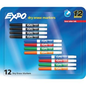 Expo Low Odor Dry Erase Markers, Fine Tip - Office Pack, Assorted Colors, 36-Pack