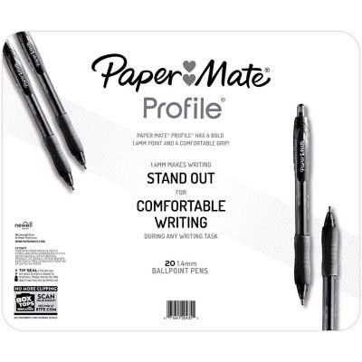 Paper Mate Profile Retractable Ballpoint Pens, Bold (1.4mm), Assorted  Colors, 12 Count