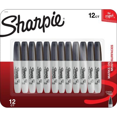 Sharpie Chisel Tip Permanent Markers, Black (12 ct.) - Sam's Club