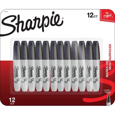 Sharpie Chisel Permanent Markers, Black, 2 Count