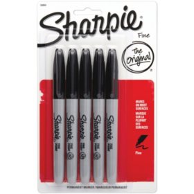 Sharpie Fine Permanent Marker, Black (5 ct.)