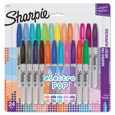 Sharpie Electro Pop Markers, Fine Point, Assorted Colors, 24pk