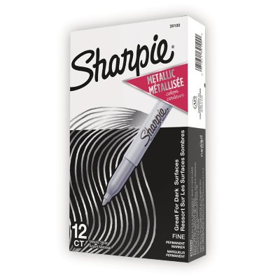 Sharpie Metallic Permanent Markers, Silver (Fine)