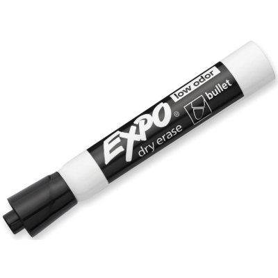 EXPO Dry Erase Marker, Fine Point, Black, 4 pcs