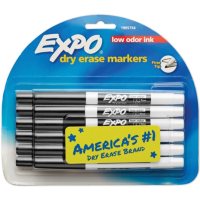 EXPO Low Odor Dry Erase Marker, Black (Fine, 12 ct.)
