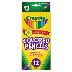 Crayola Long-Length Colored Pencil Set, 3.3 mm, 2B (#1), 12 ct.