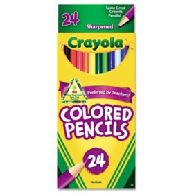 Crayola - Long Barrel Colored Woodcase Pencils, 3.3 mm, Assorted Colors - 24 Pencils
