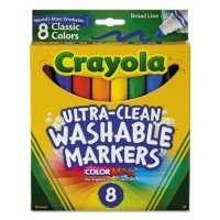 Crayola Washable Markers, Broad Point, Classic Colors, 8-pack