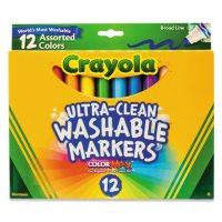 Crayola® Washable Markers, Broad Point, Classic Colors, 12/Set