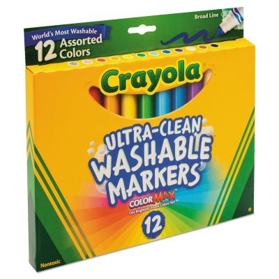 Crayola® Washable Broad Line Markers, Yellow, Pack Of 12 Markers - Yahoo  Shopping
