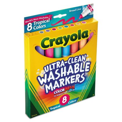 Crayola Tropical Color Washable Markers, Broad Bullet Tip, Assorted Colors,  8 - Sam's Club