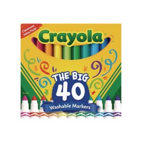 Crayola Washable Markers, Broad Point, Assorted Classic Colors, 40/Set