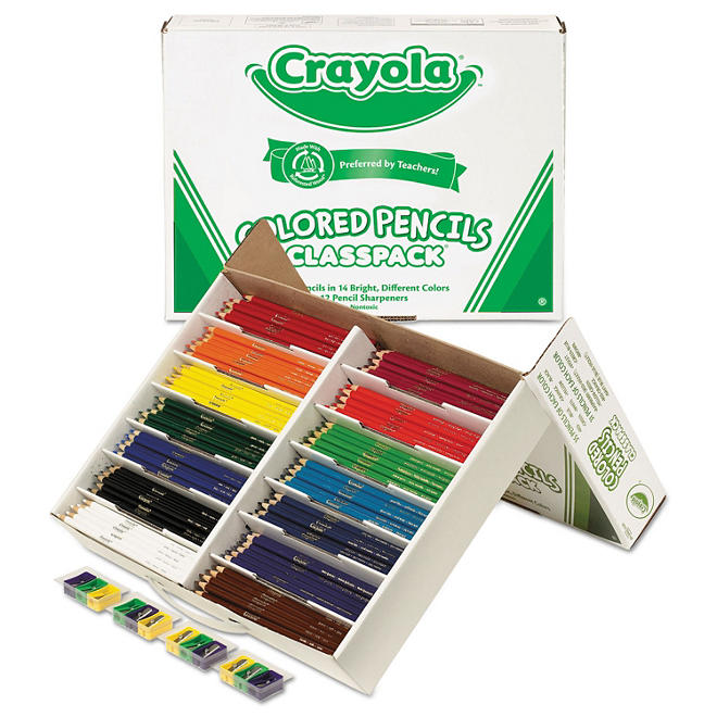 Crayola Colored Pencil Classpack Woodcase, 3.3mm (462 Pencils + 12 Sharpeners)