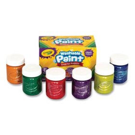 Crayola Washable Paint, Assorted Classic Colors, 2 oz Bottle, 6/Pack