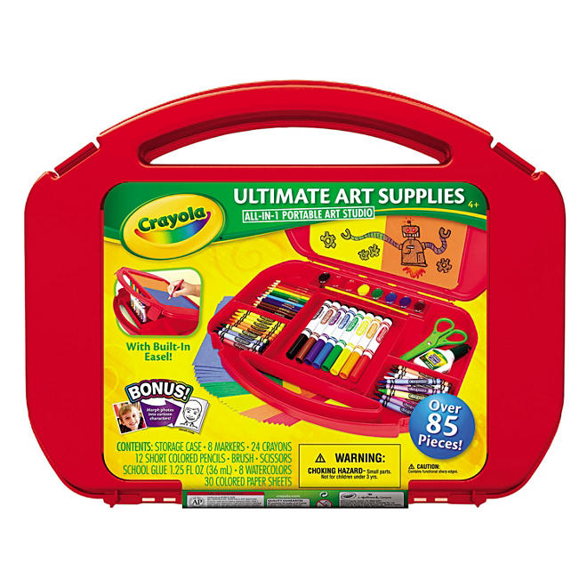 Crayola® Ultimate Art Supplies and Easel with 85 Pieces, Ages 4 and Up
