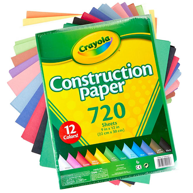 Crayola Bulk Construction Paper, 12 Assorted Colors (720 ct.)
