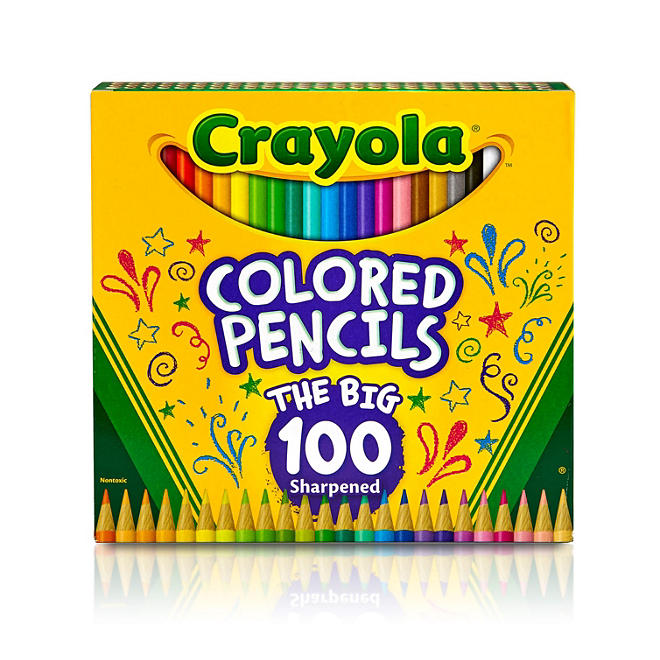Crayola® Long Barrel Colored Woodcase Pencils, 3.3 mm, 100 Assorted Colors/Set