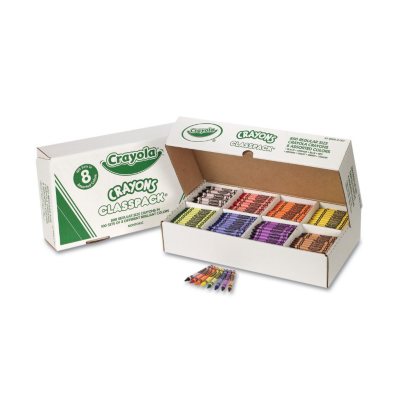 School Smart Crayons with Storage Box, Assorted Colors, Pack of 800