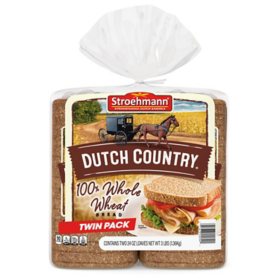 Stroehmann 100% Whole Wheat Bread 22oz/2pk